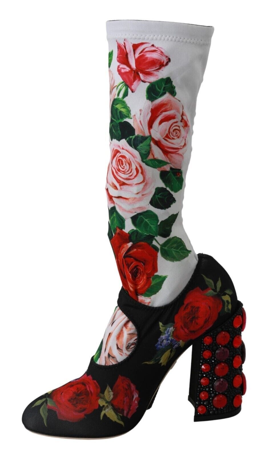 Calcetines y botas con adornos florales de Dolce &amp; Gabbana