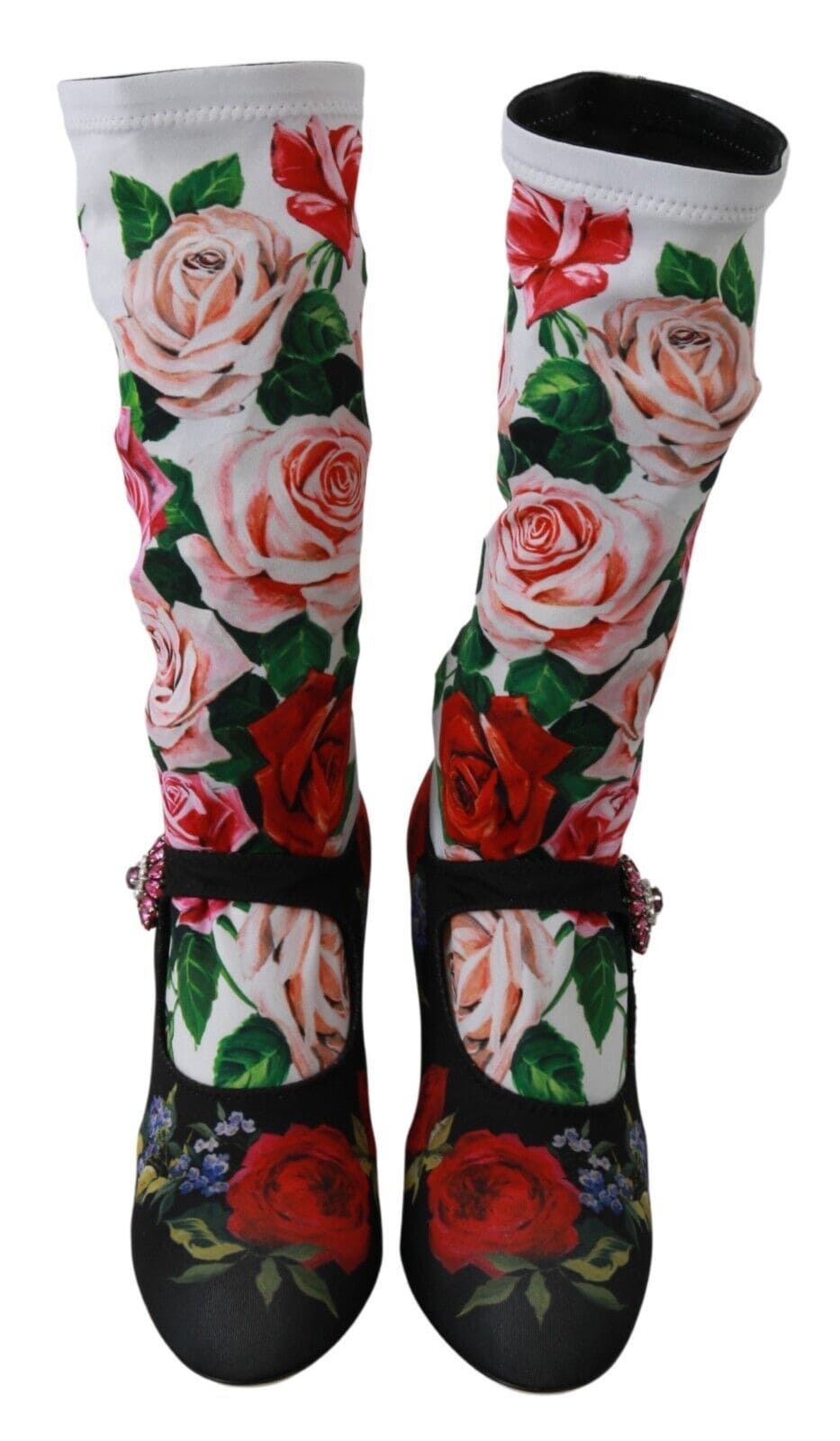 Calcetines y botas con adornos florales de Dolce &amp; Gabbana