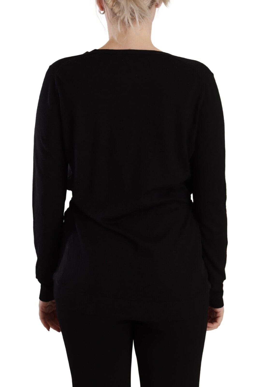 Dolce & Gabbana Elegant Black V-Neck Wool Pullover