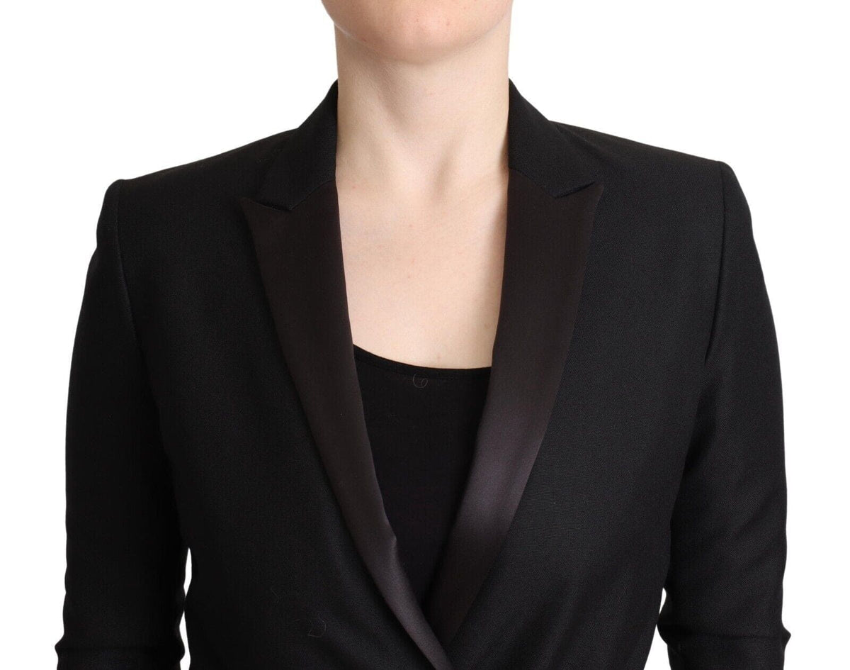 Blazer cruzado negro elegante de traje nacional