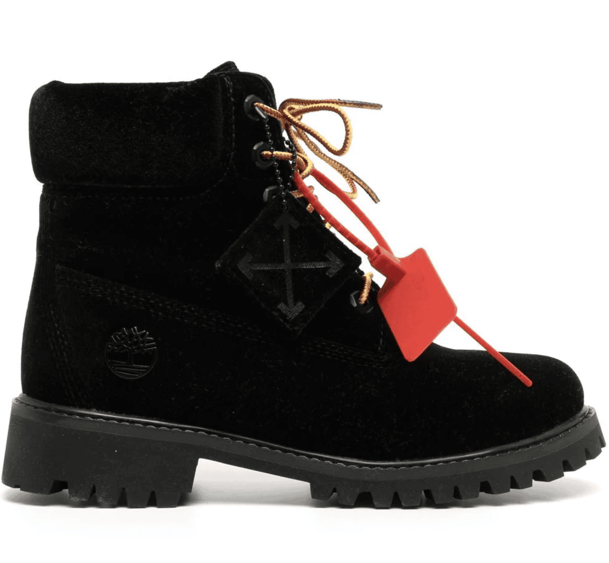 Bottes de créateur emblématiques en cuir noir Off-White