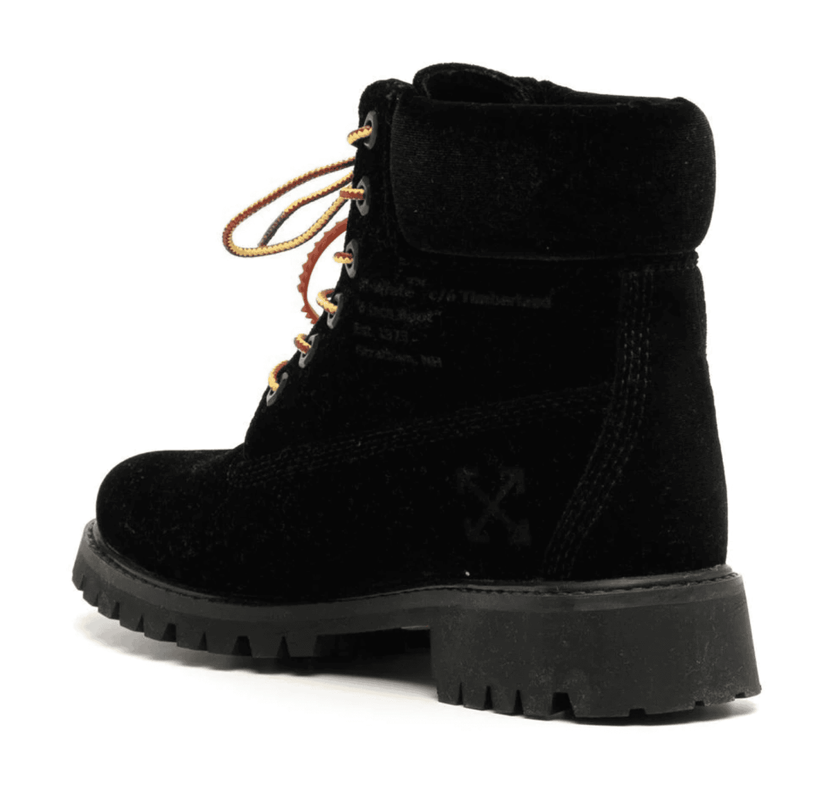 Bottes de créateur emblématiques en cuir noir Off-White