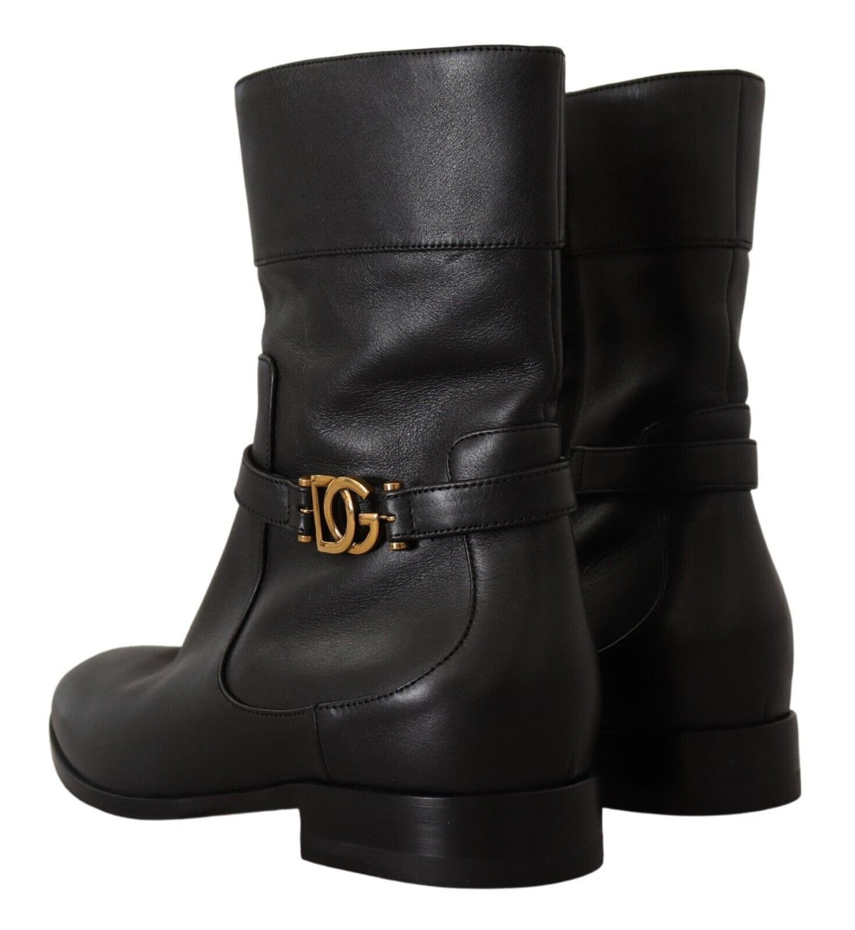 Bottes motardes élégantes en cuir Dolce &amp; Gabbana