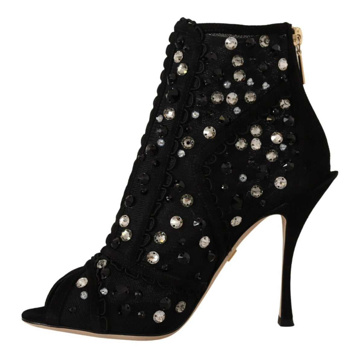 Dolce & Gabbana Embellished Crystal Short Boots