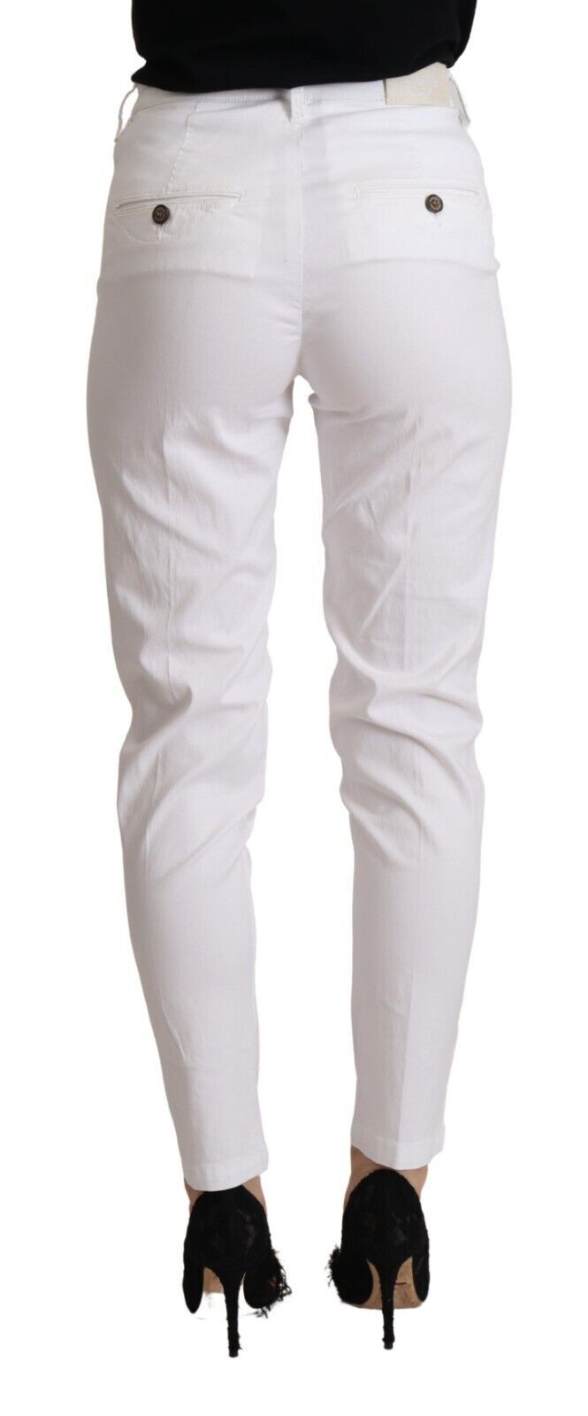 Pantalones pitillo blancos elegantes de tiro medio de Jacob Cohen