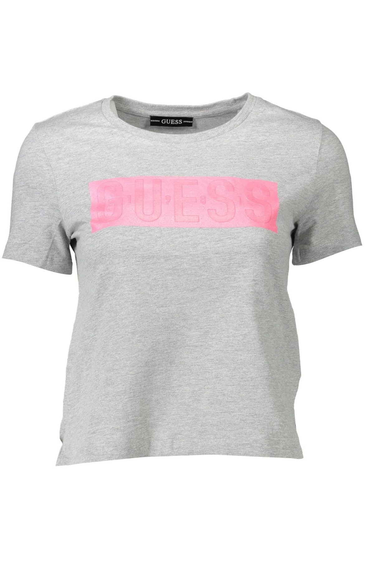 T-shirt à col rond imprimé gris chic Guess Jeans pour elle