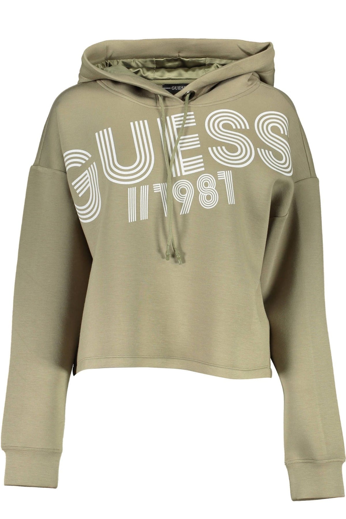 Sudadera con capucha y estampado de logotipo verde chic de Guess Jeans