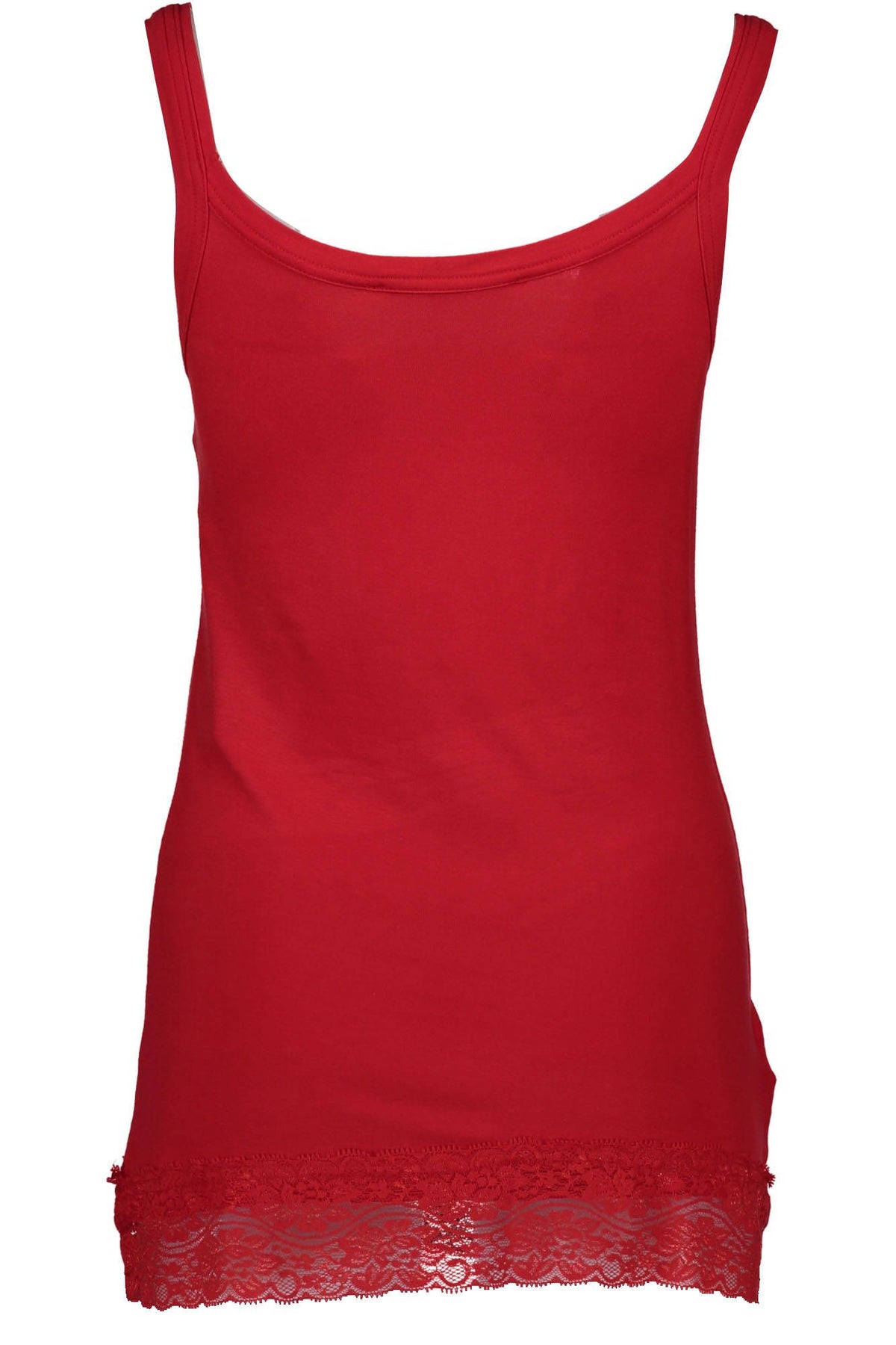 Top sin mangas con encaje rojo elegante de Silvian Heach