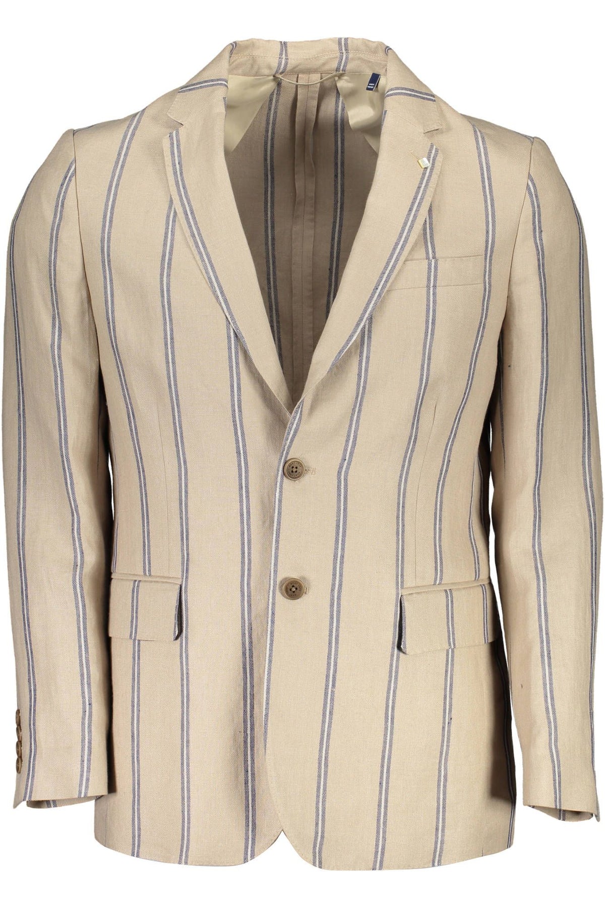 Veste classique en lin beige à boutonnage simple Gant