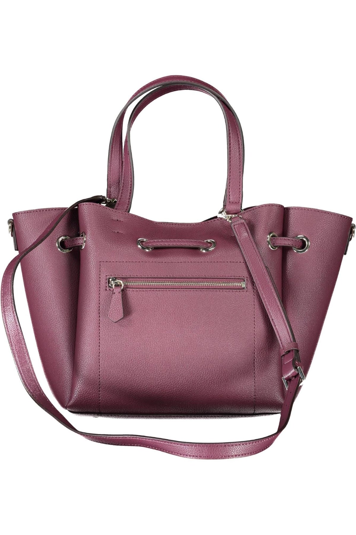 Bolso elegante morado con correas versátiles de Guess Jeans