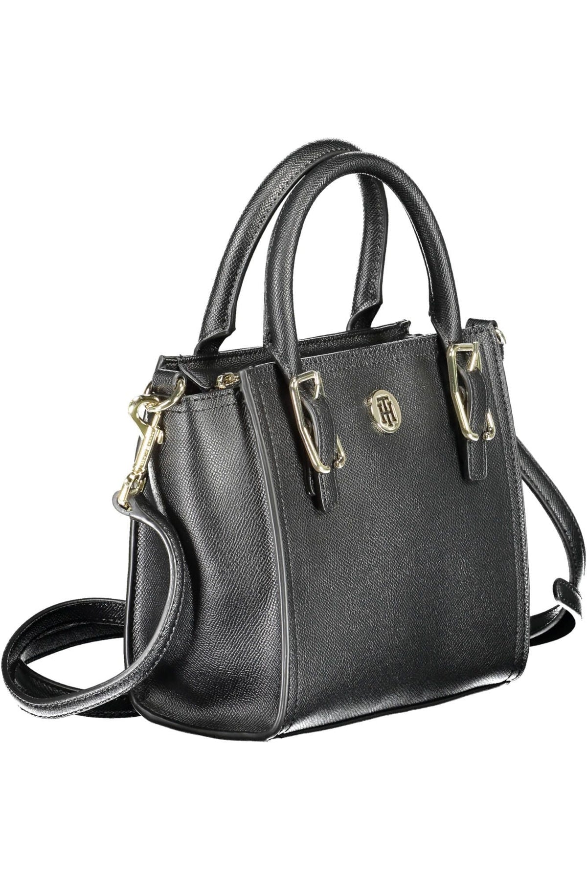 Tommy Hilfiger Elegant Black Shoulder Bag with Contrasting Details