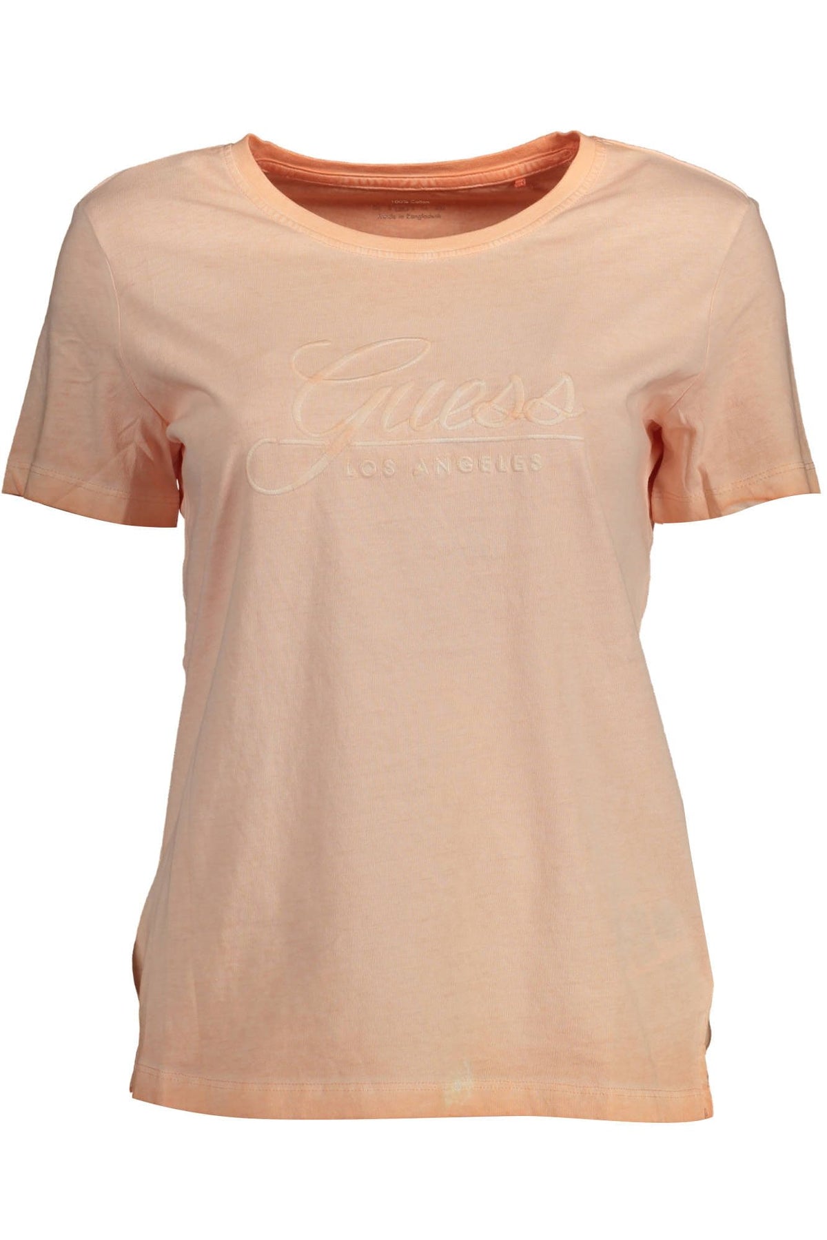 Camiseta con logo bordado en rosa chic de Guess Jeans