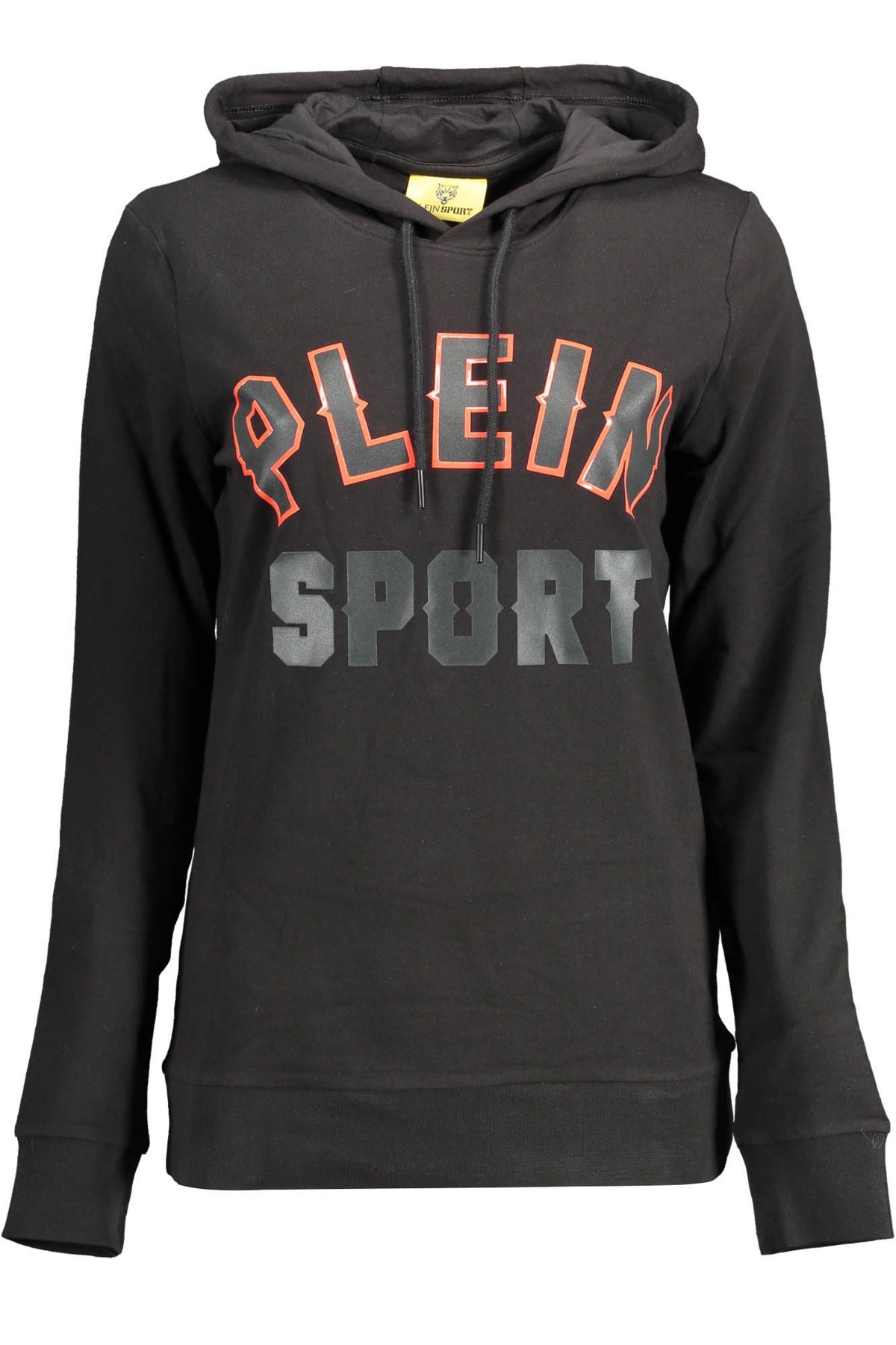 Sudadera con capucha negra elegante y detalles llamativos de Plein Sport