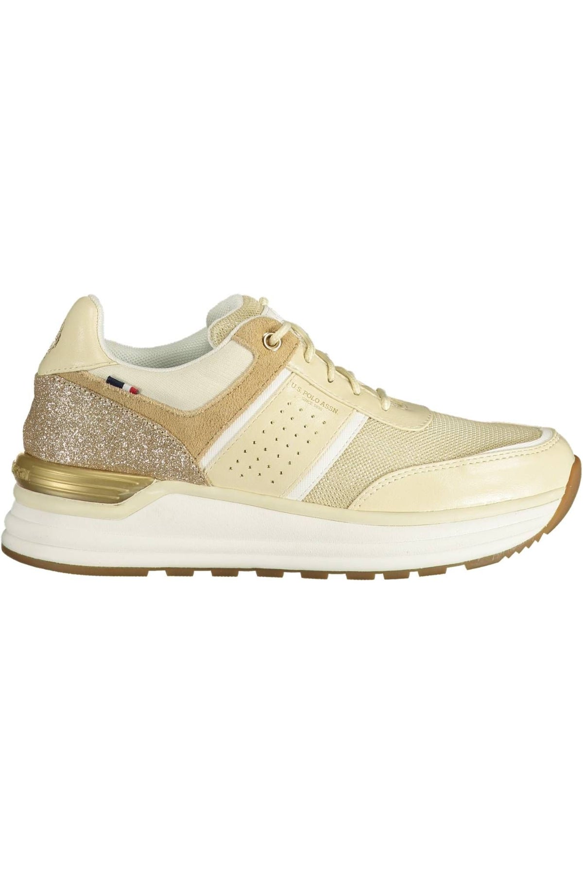 Baskets à lacets en daim écologique beige US POLO ASSN.