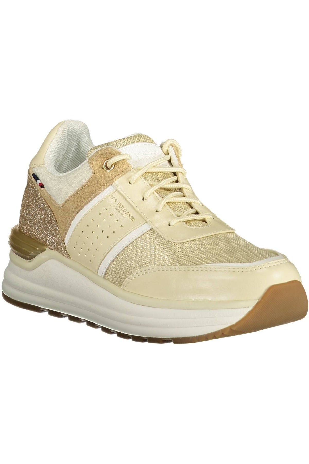 US POLO ASSN. Zapatillas deportivas con cordones de gamuza ecológica beige