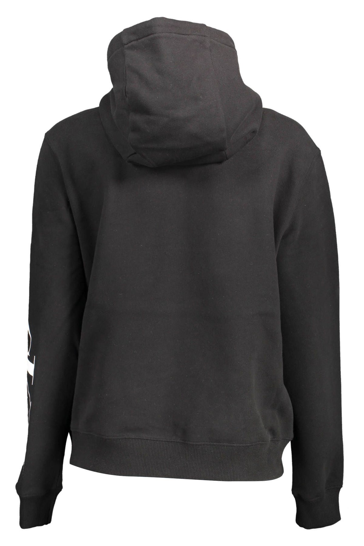 Calvin Klein Sleek Black Cotton Hoodie with Bold Print