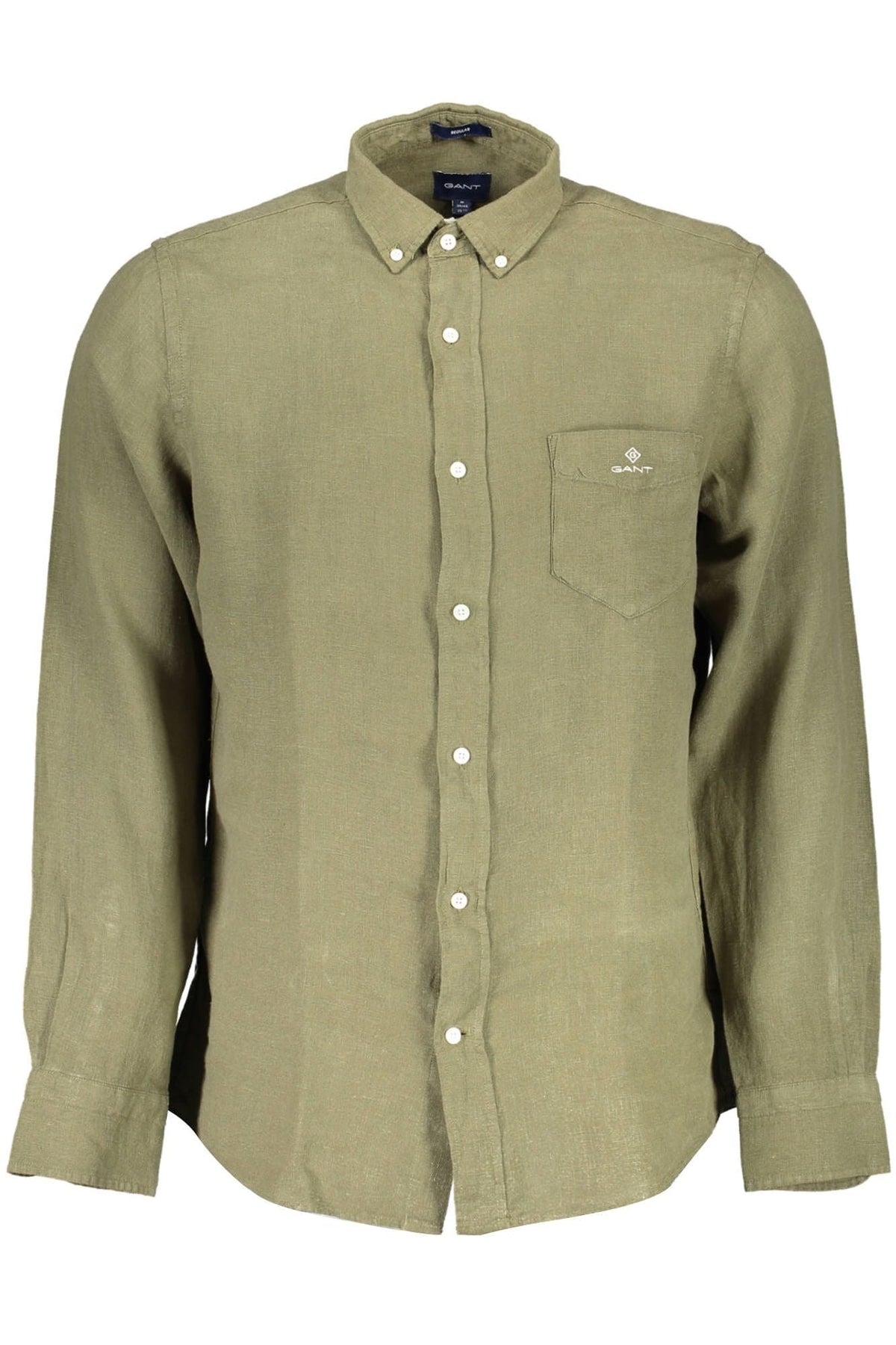 Chemise à manches courtes en lin vert d'été Gant