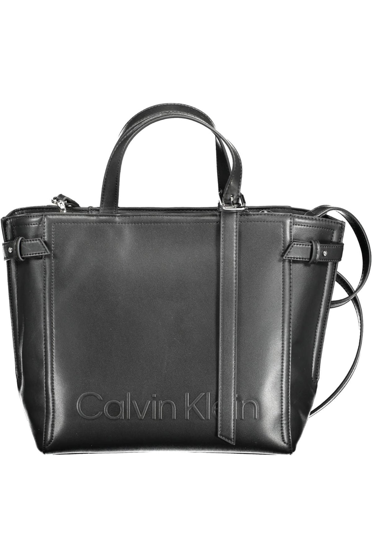 Calvin Klein Elegant Black Two-Handle Recycled Polyester Bag