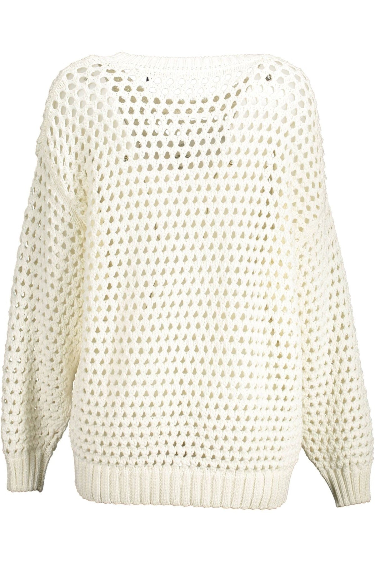 Pull col rond perforé blanc élégant de Gant