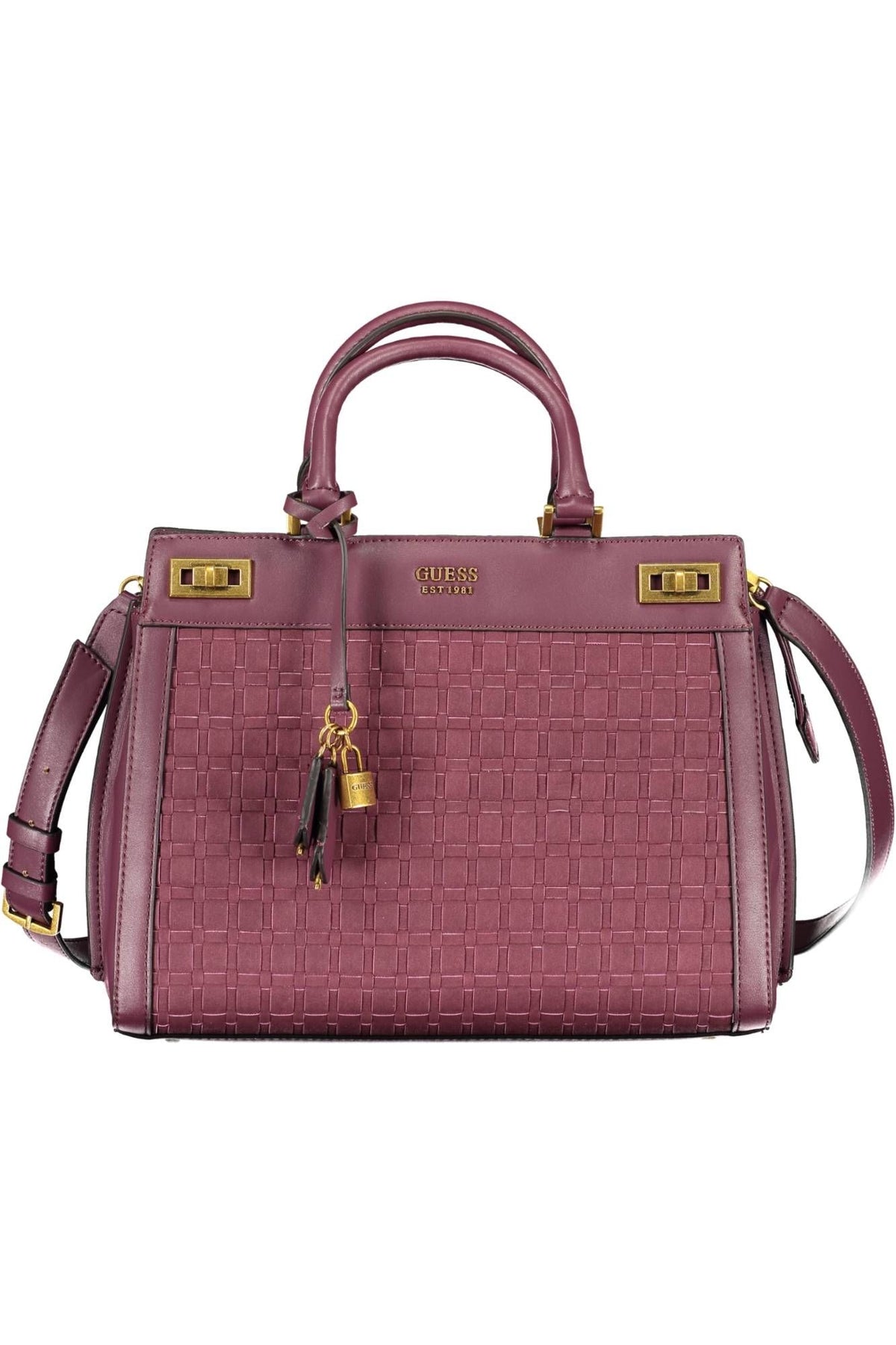 Bolso elegante de poliuretano morado de Guess Jeans