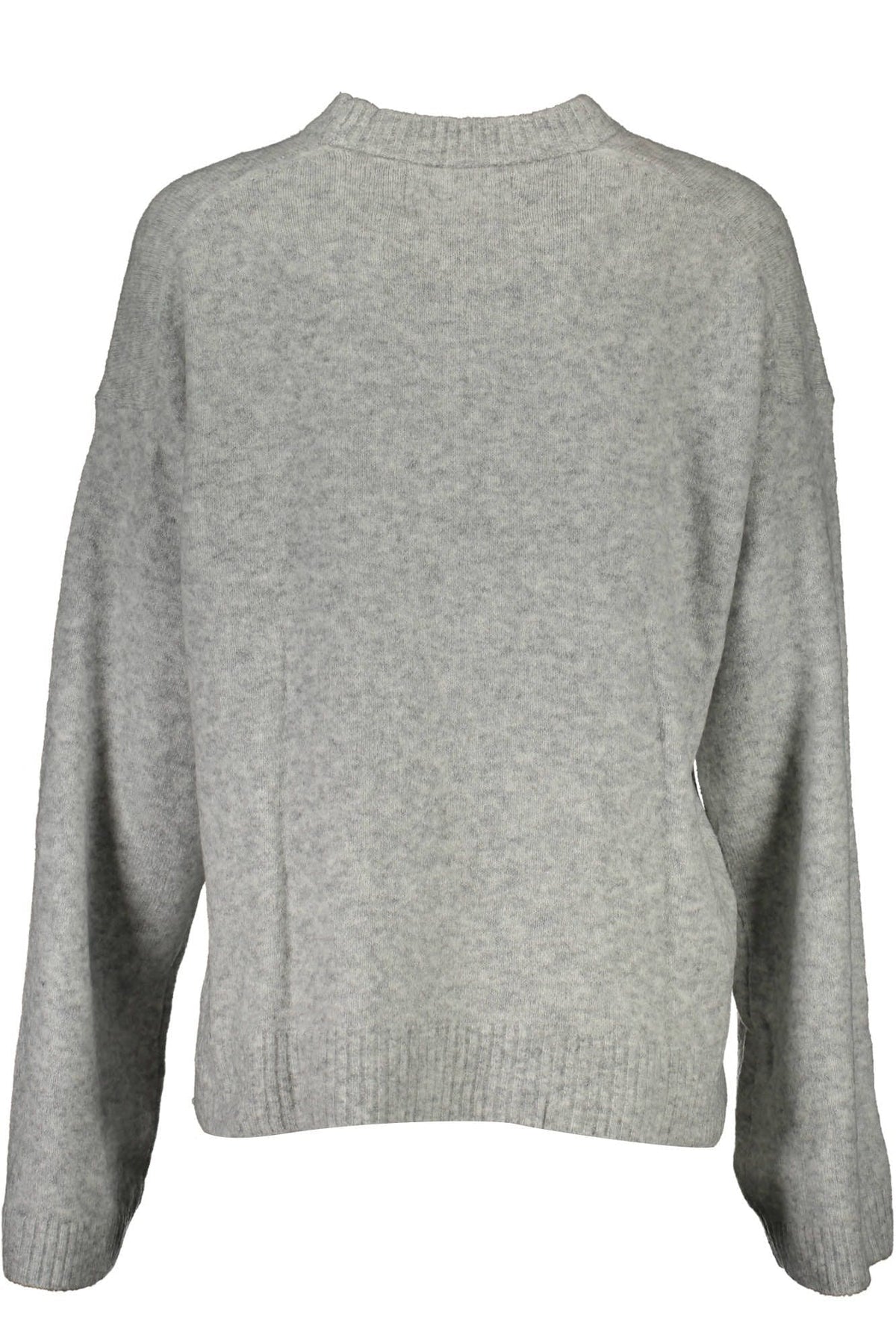 Calvin Klein Chic Gray Embroidered Sweater with Side Slits