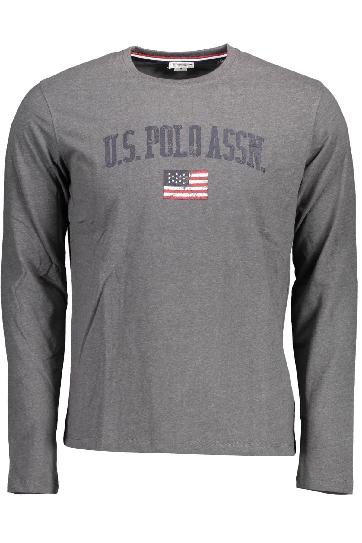 US POLO ASSN. Camiseta elegante con logotipo estampado en gris