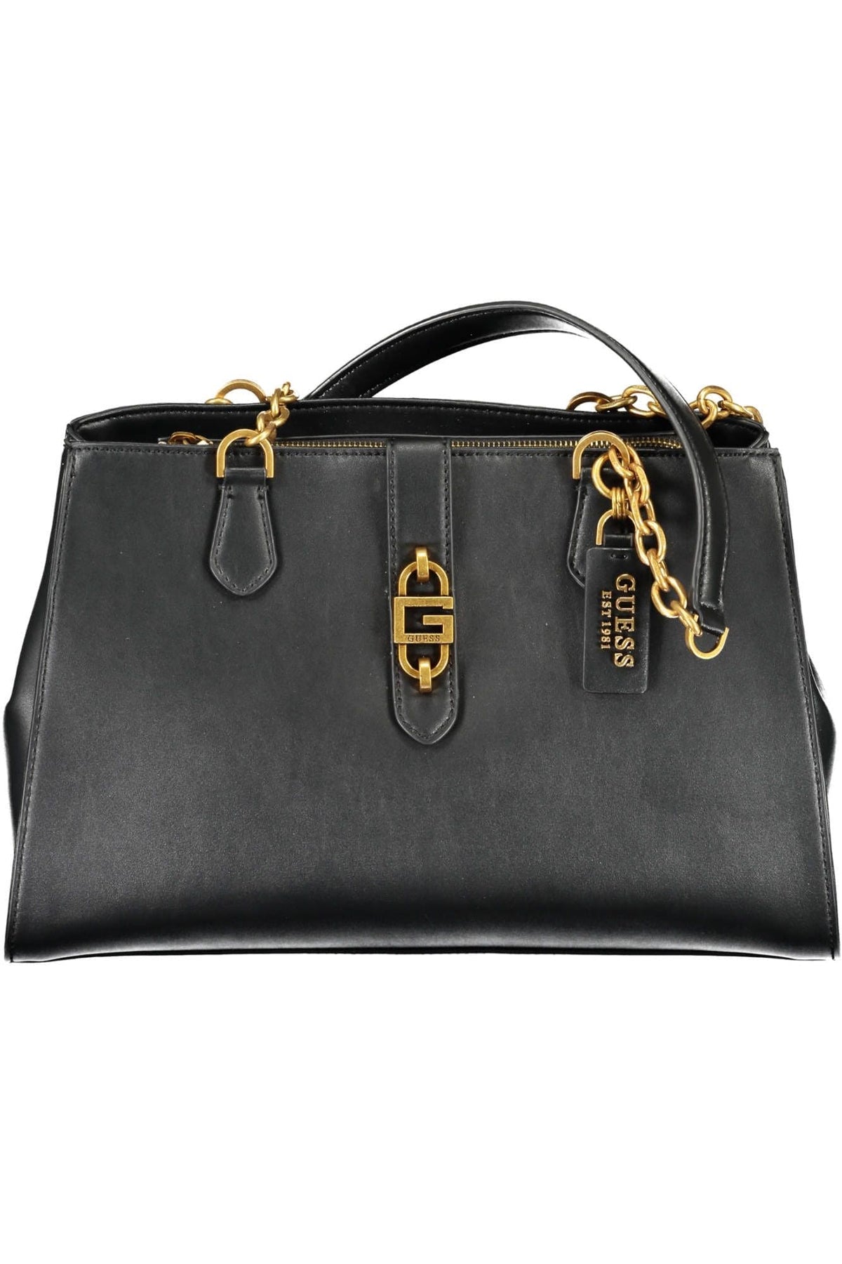 Bolso de mano Guess Jeans Chic de poliuretano negro con detalles en contraste