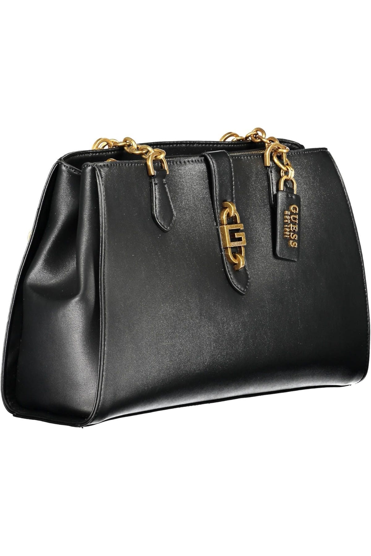 Bolso de mano Guess Jeans Chic de poliuretano negro con detalles en contraste