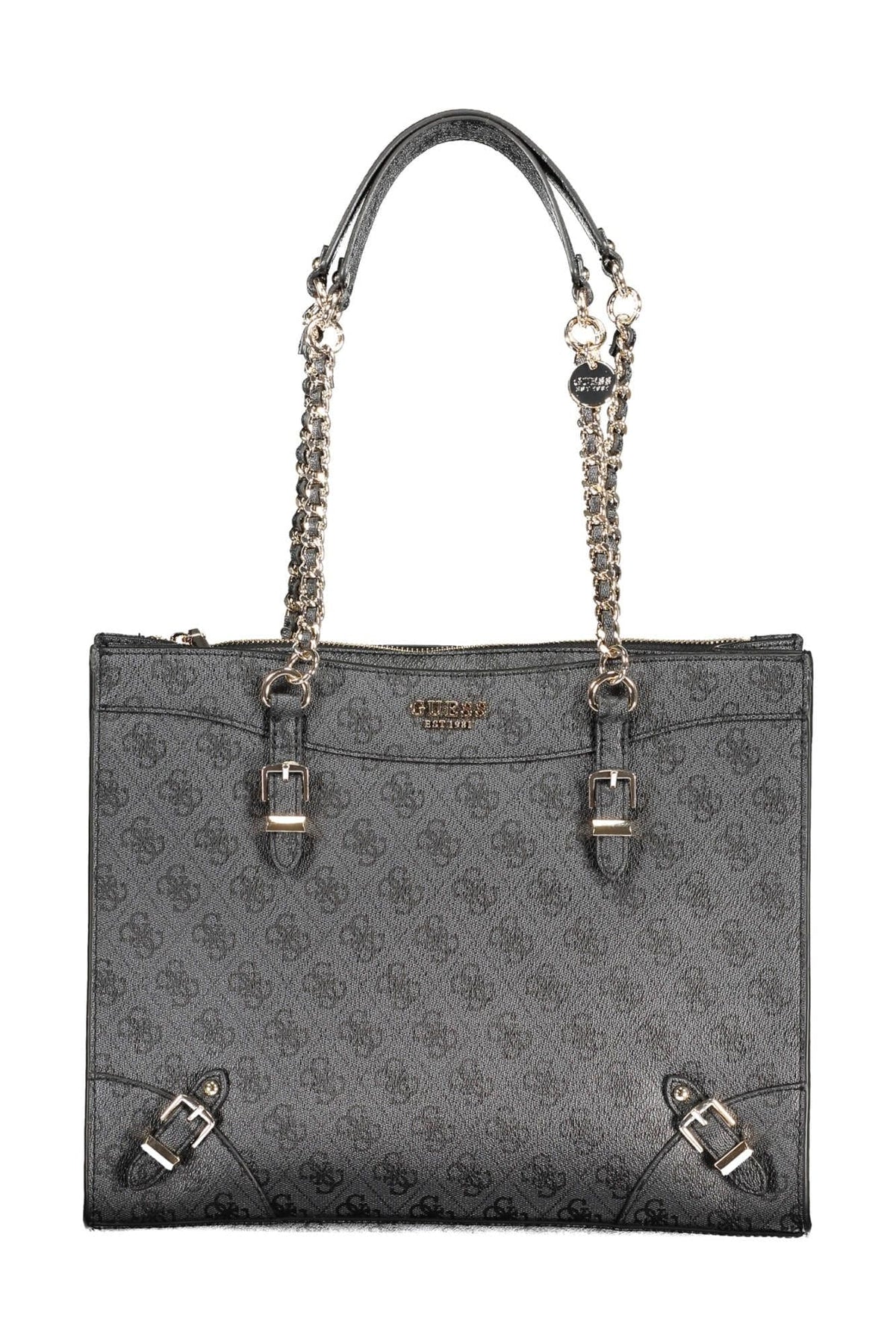 Sac à bandoulière Guess Jeans Chic noir avec poignée en chaîne