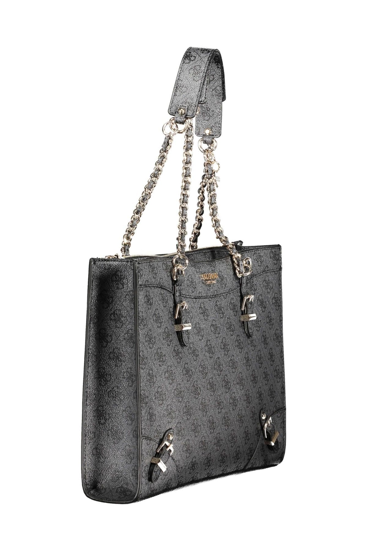 Bolso de hombro con asa de cadena Guess Jeans Chic en color negro