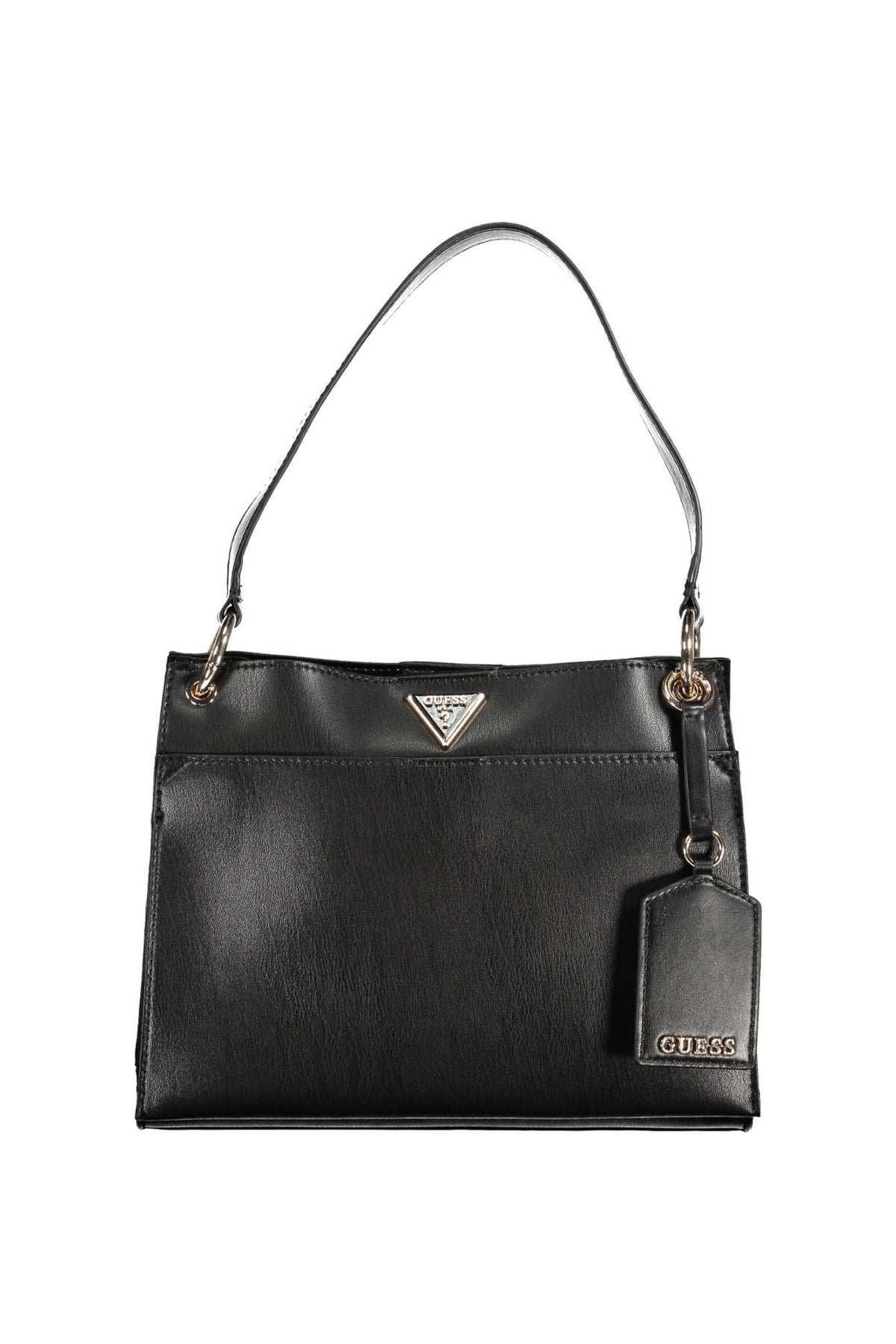 Guess Jeans Chic Black Shoulder Bag with Contrasting Details