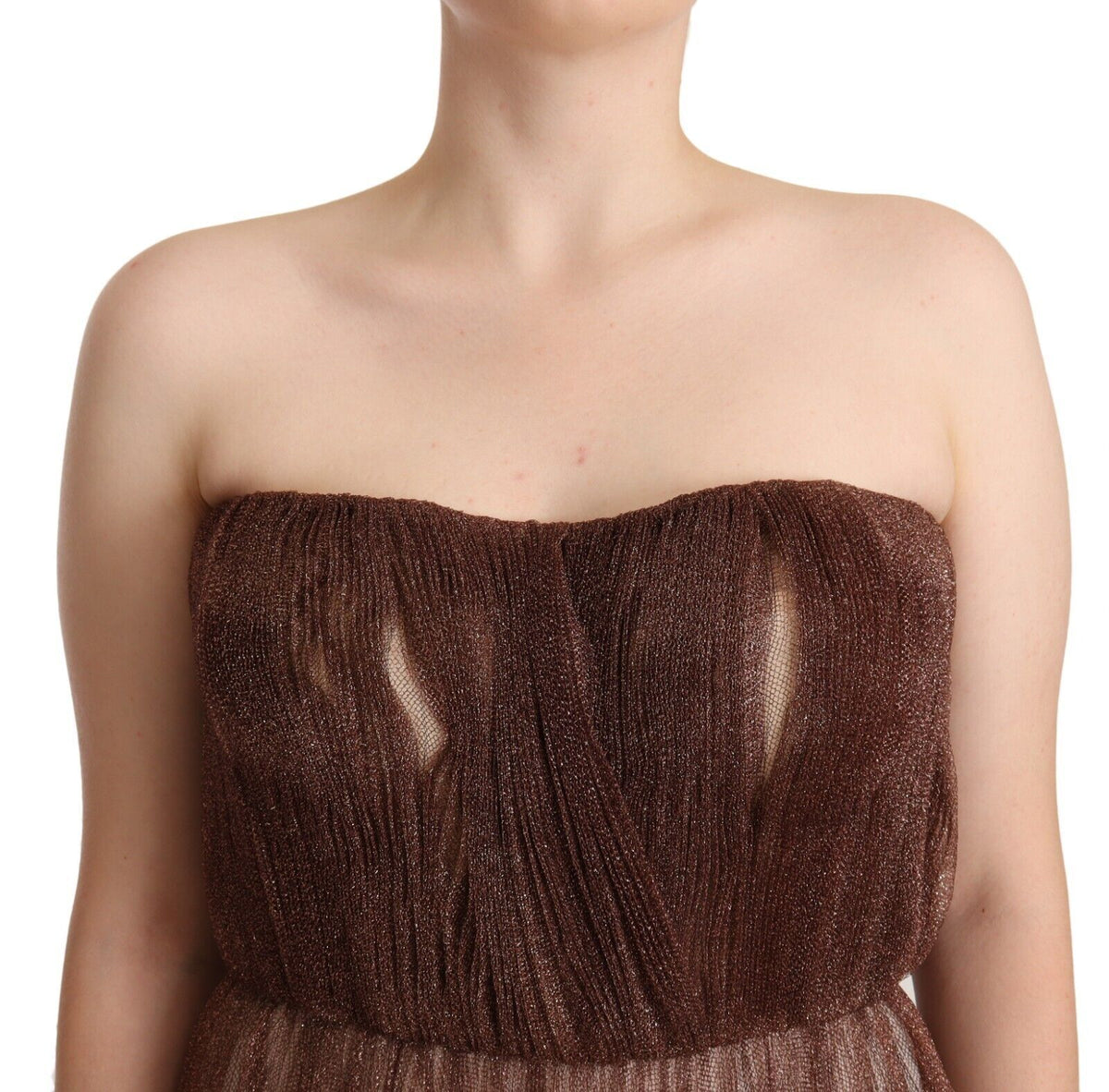 Robe longue élégante en bronze métallisé Dolce &amp; Gabbana