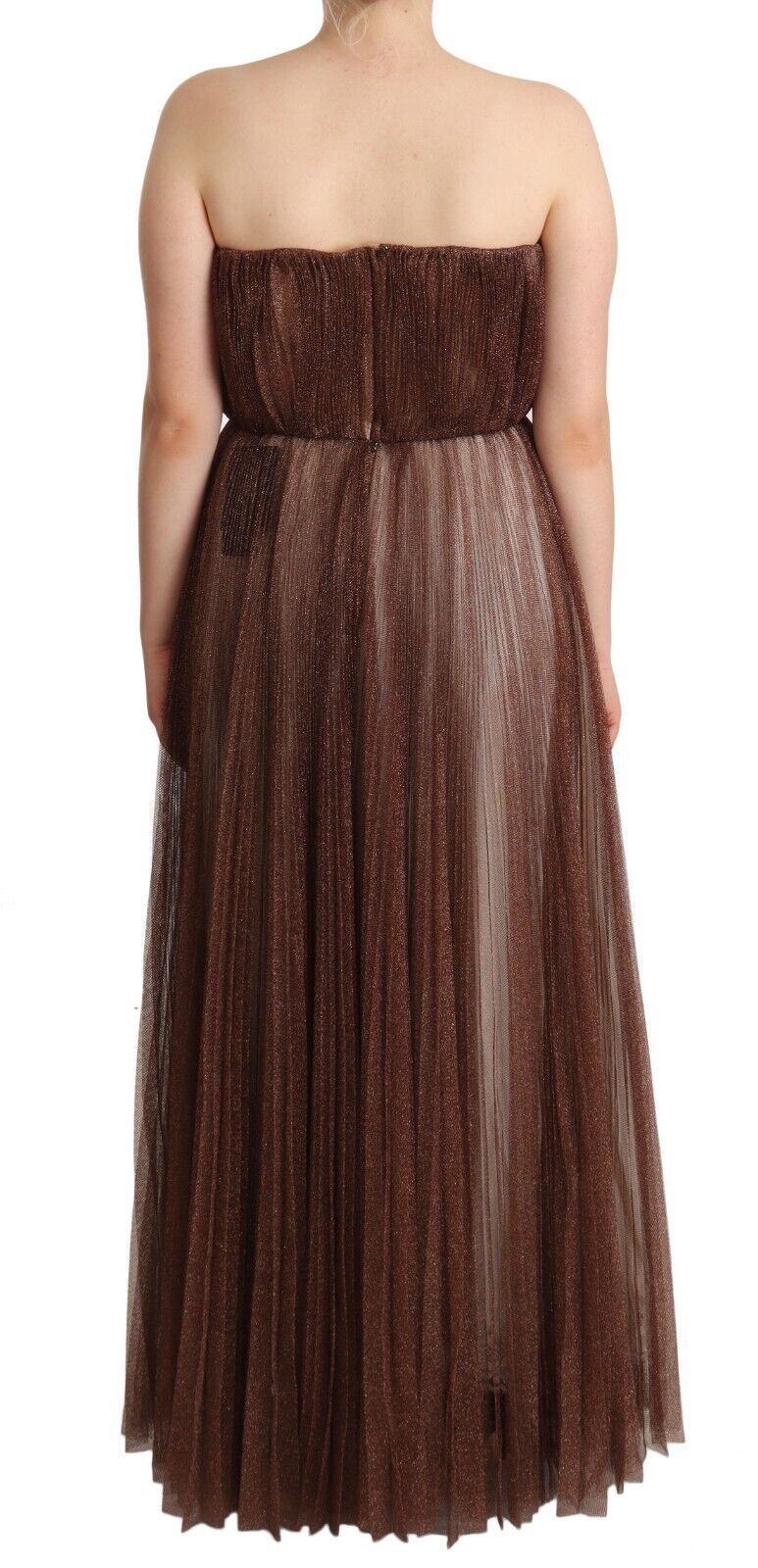 Robe longue élégante en bronze métallisé Dolce &amp; Gabbana