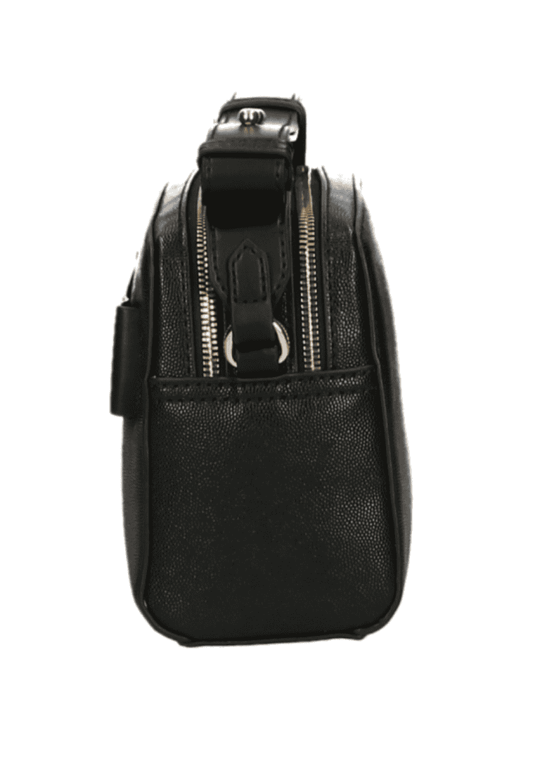 Plein Sport Sleek Black Double-Zip Crossbody Bag