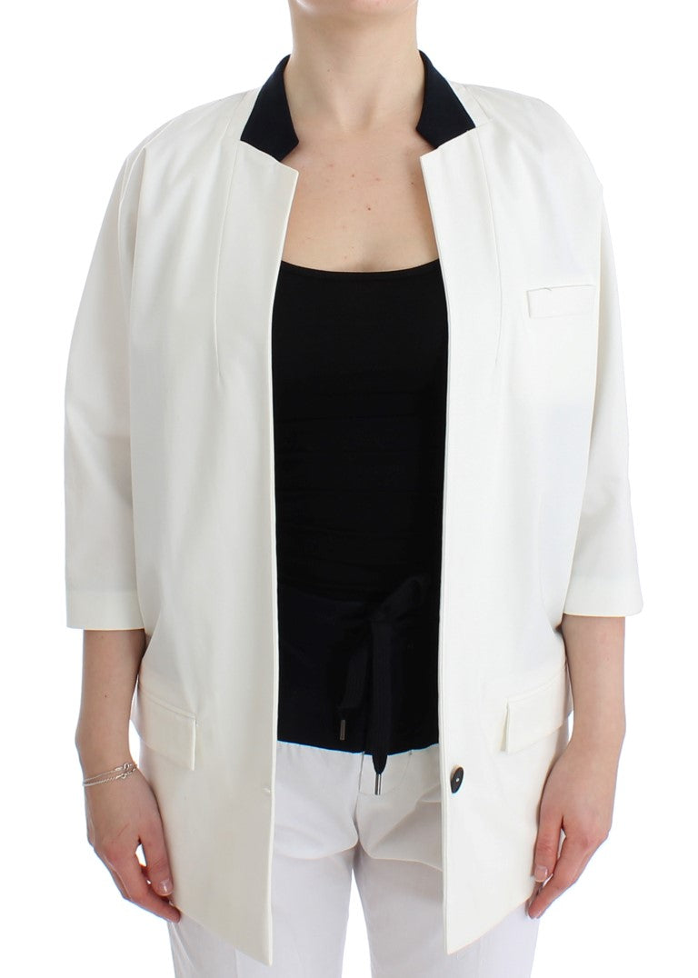 Blazer en coton mélangé blanc chic Andrea Pompilio