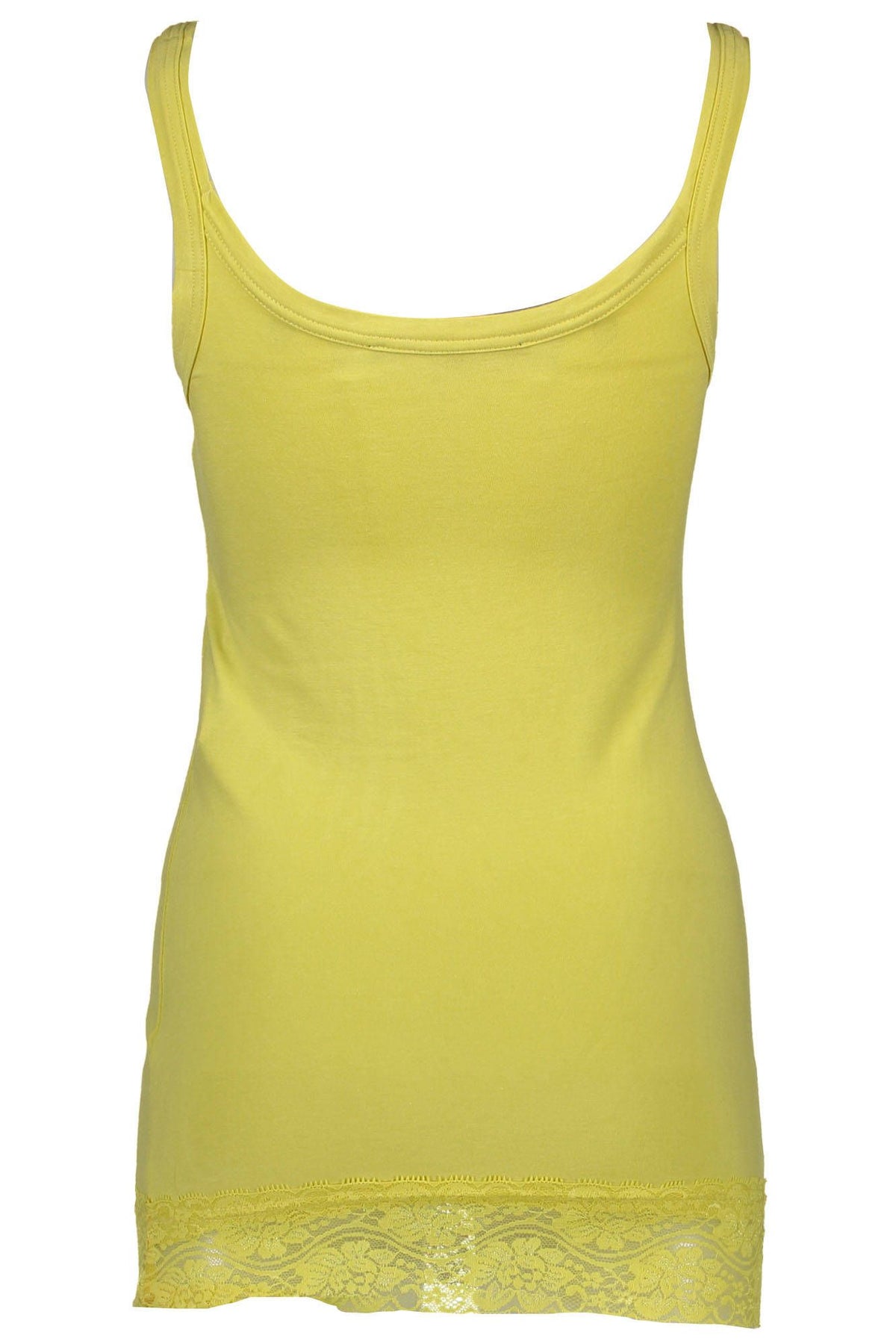 Silvian Heach Chic Yellow Lace-Insert Tank Top