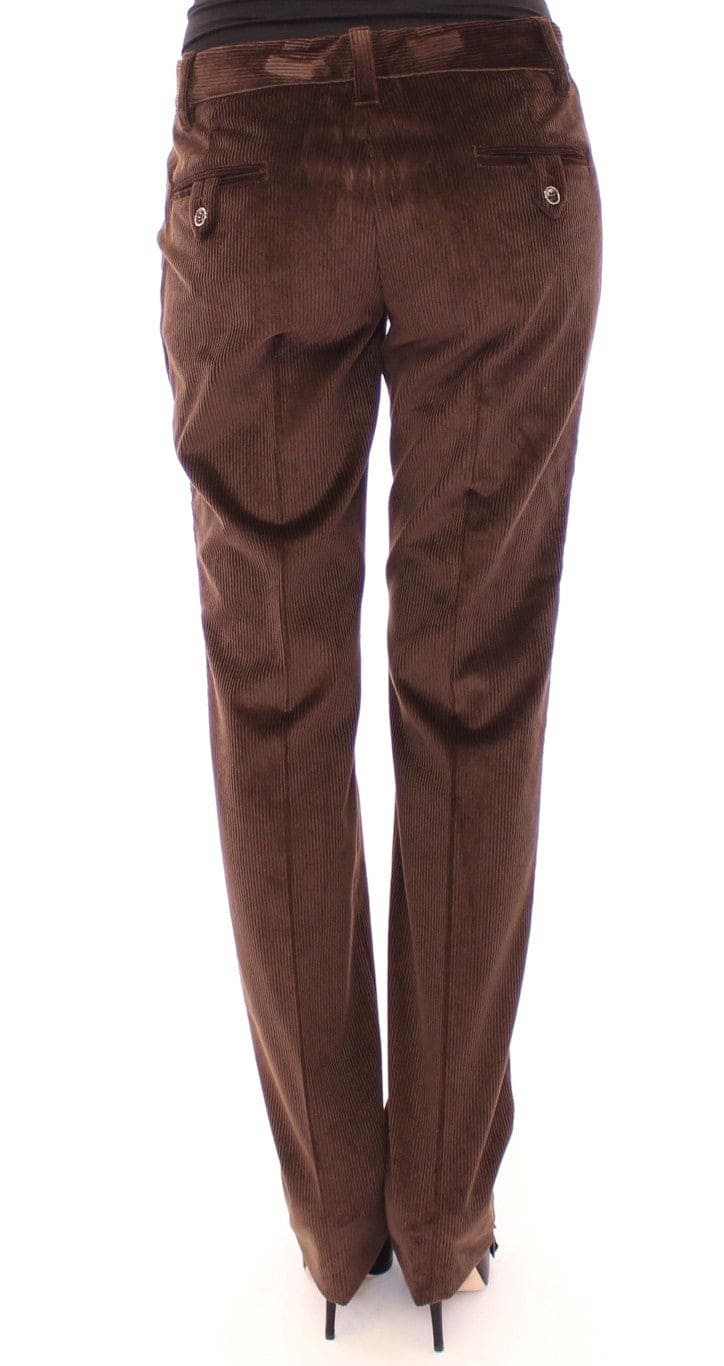 Pantalon élégant en coton marron Dolce &amp; Gabbana