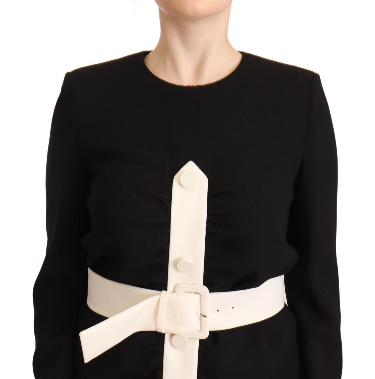 Robe courte élégante en laine noire avec ceinture Givenchy