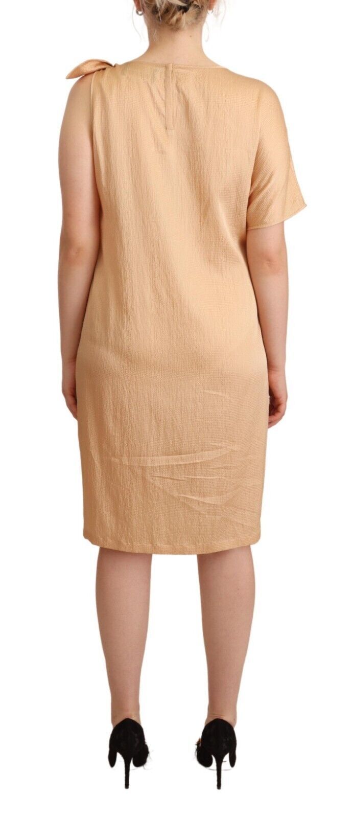 Robe fourreau élégante à une manche Moschino beige