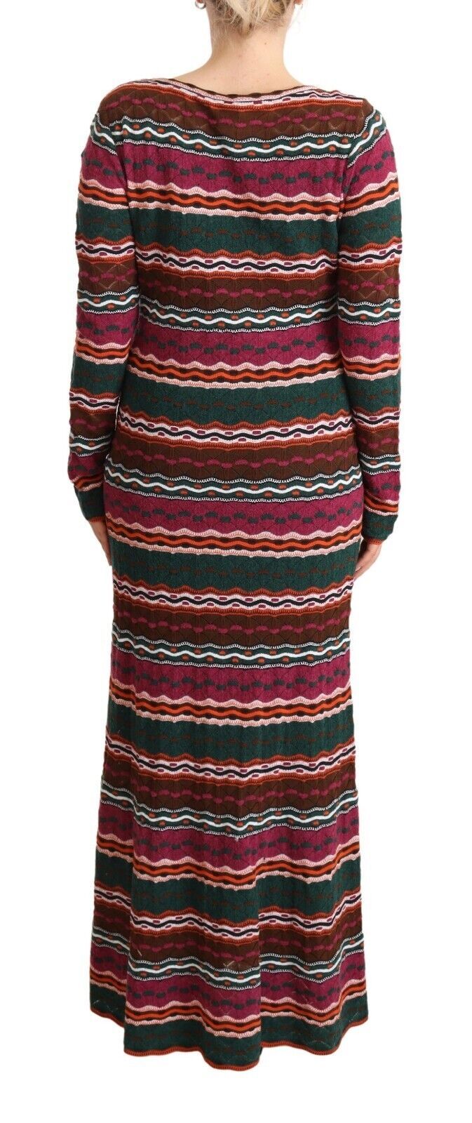 Robe fourreau à manches longues à rayures multicolores Missoni