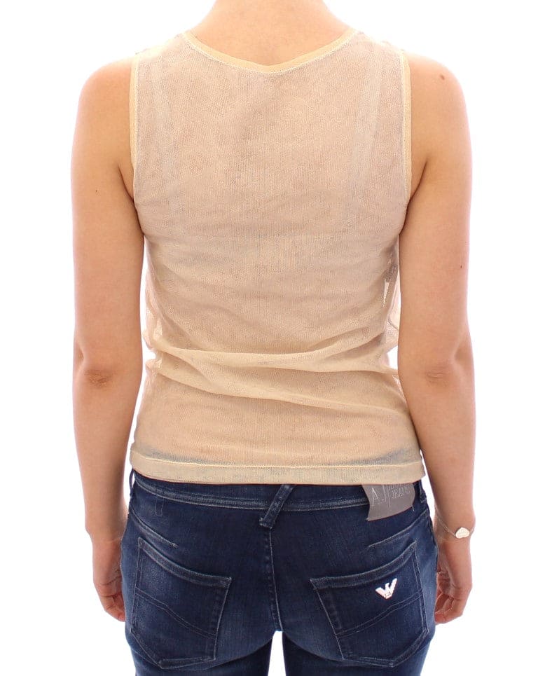 Blusa elegante sin mangas color beige de Dolce &amp; Gabbana