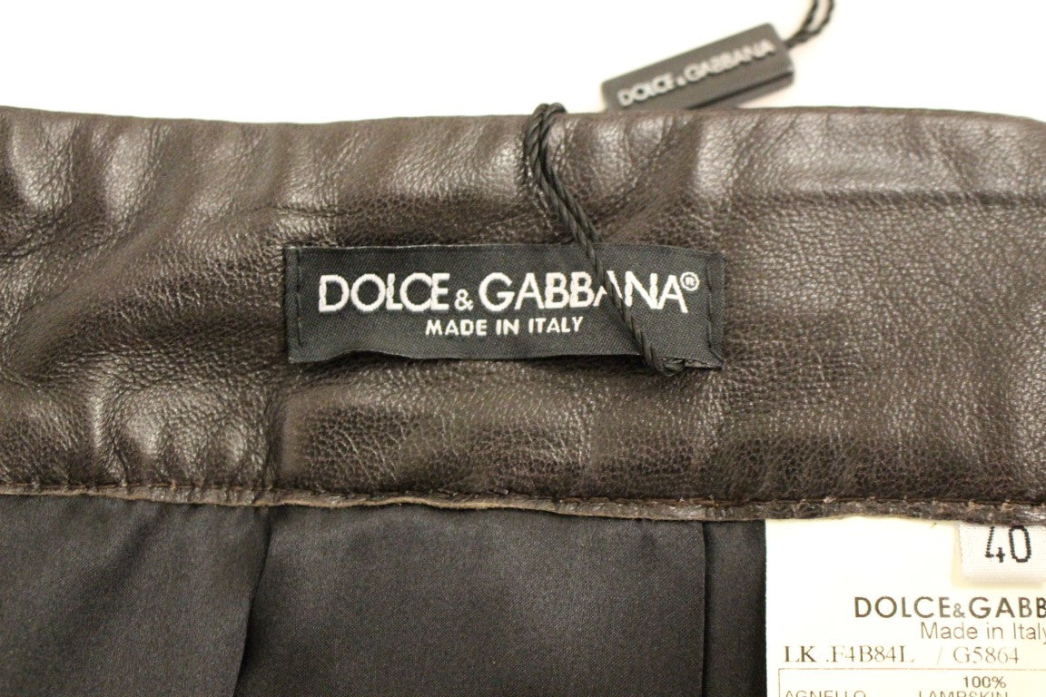 Falda elegante de parches de cuero de Dolce &amp; Gabbana