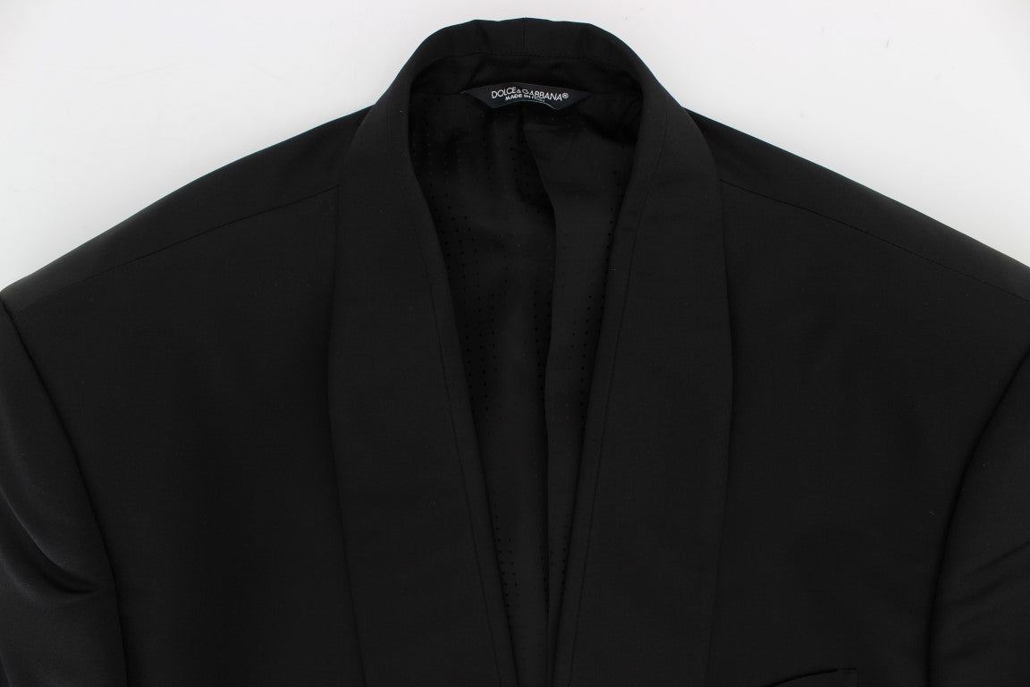 Blazer à un bouton en soie noire en exclusivité pour Dolce &amp; Gabbana