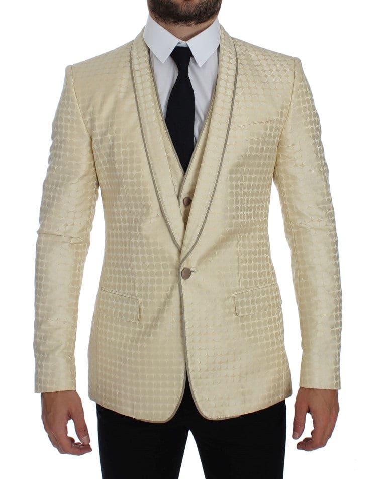 Blazer y chaleco con lunares en beige sofisticado de Dolce &amp; Gabbana