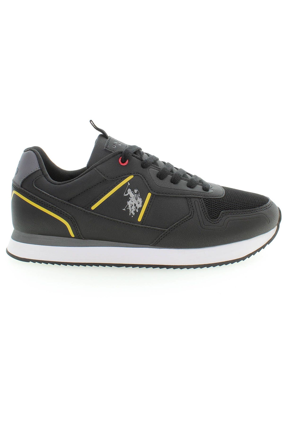 US POLO ASSN. Zapatillas elegantes negras con cordones y detalle de logotipo