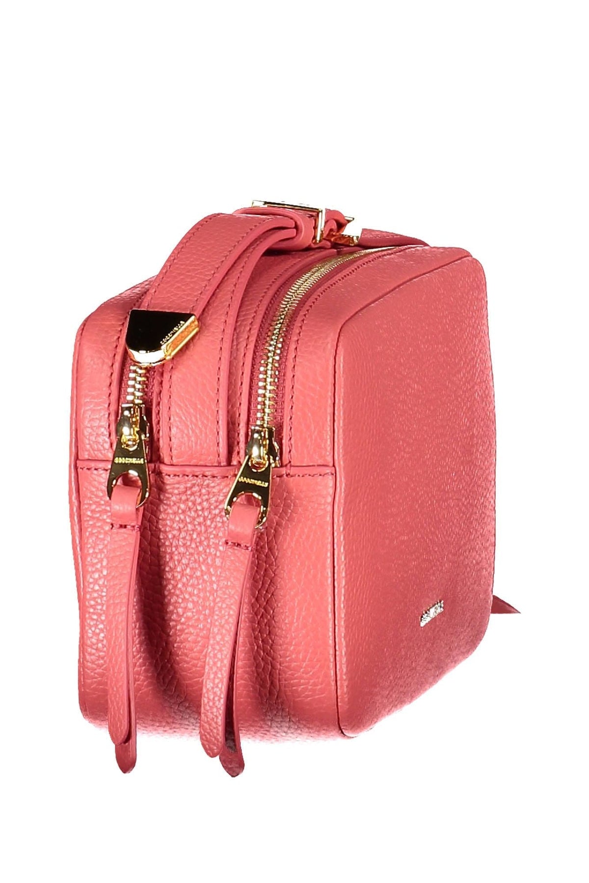 Sac à bandoulière élégant en cuir rose avec logo Coccinelle