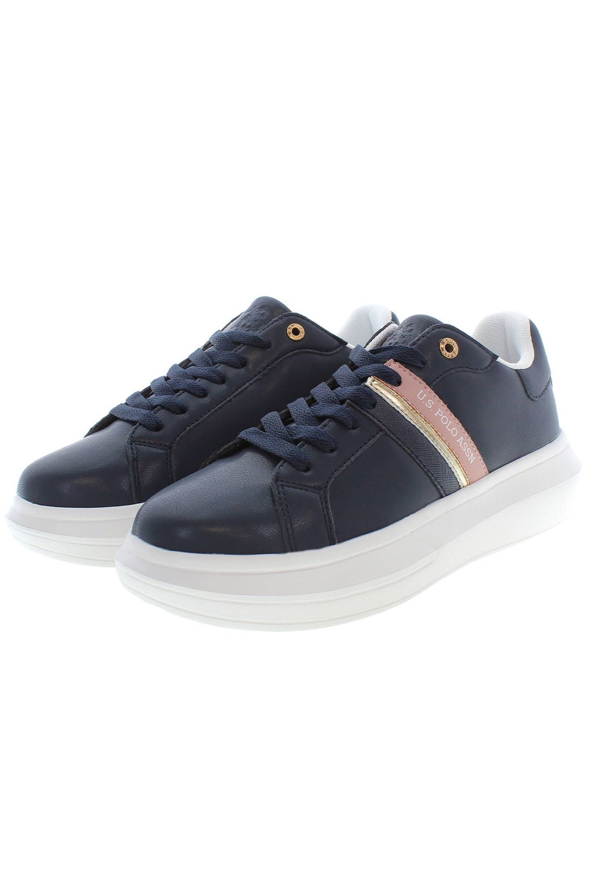 US POLO ASSN. Zapatillas elegantes con cordones en color azul y detalle de logotipo