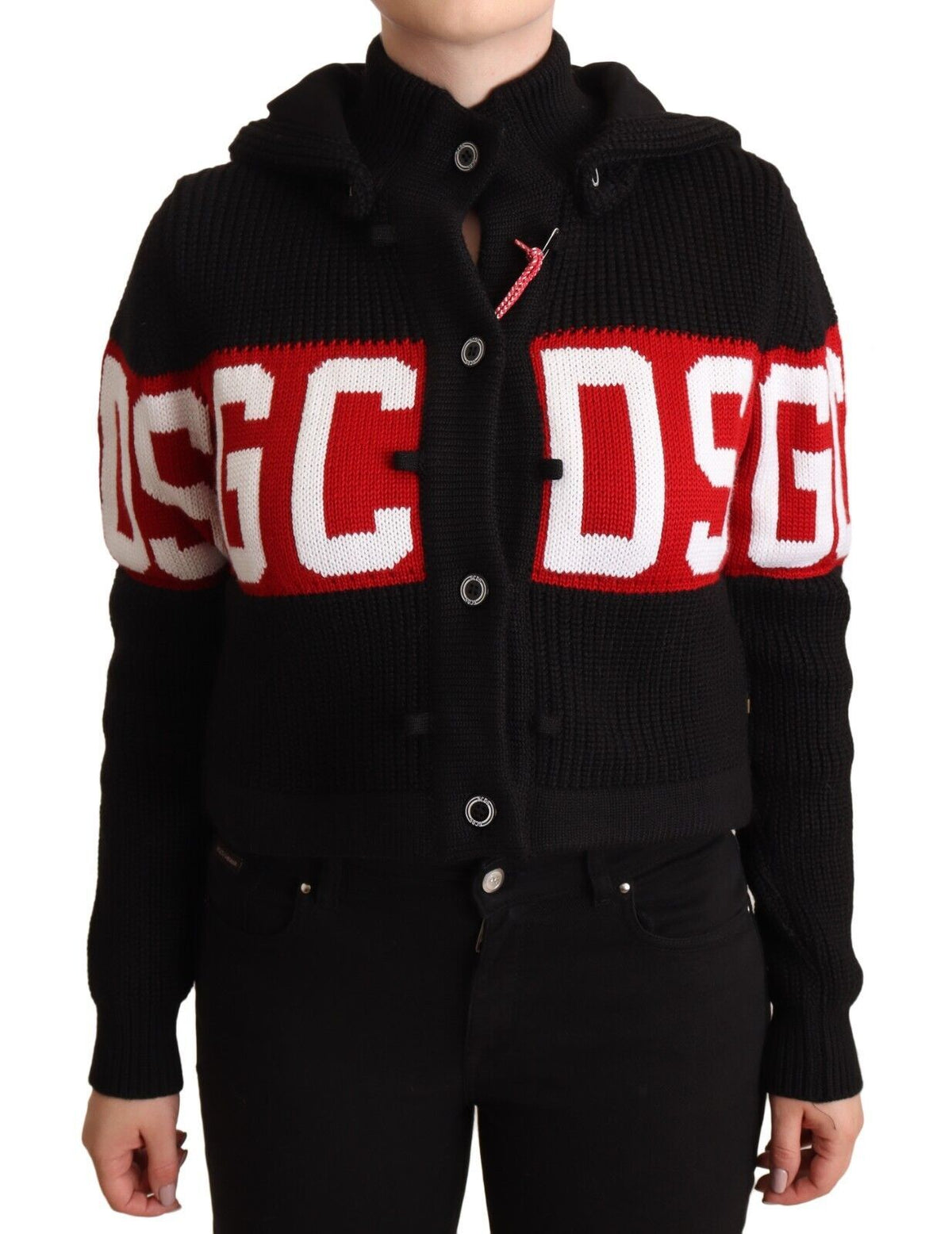 Veste cardigan chic en cachemire noir GCDS