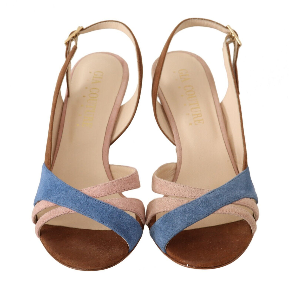 GIA COUTURE Sandales chics à talon slingback en daim multicolore