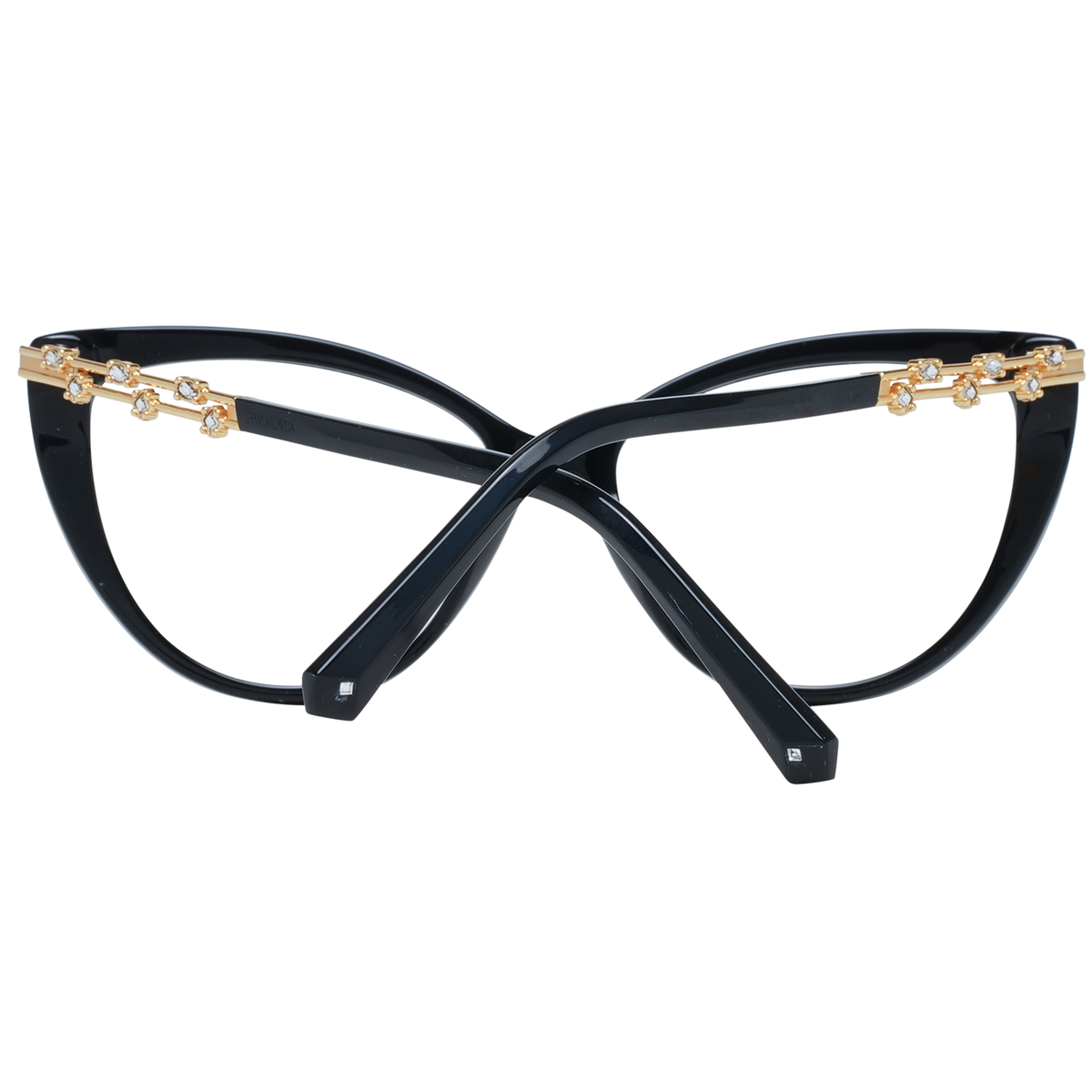 Lunettes de vue Swarovski élégantes noires œil de chat